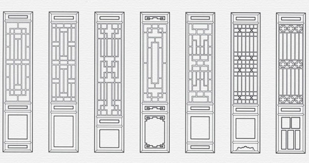 鄂托克常用中式仿古花窗图案隔断设计图